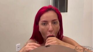 cock hungyr matureredheaded hottie blows and eats huge cock