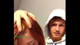 Redhead teen gives slow sensual blowjob