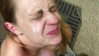 Skinny Employee fuckt on floor breakroom boss gives her Double cumshot
