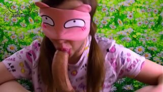 Young Babe with Sexy Lips Blowjob and Titfuck Huge Cock